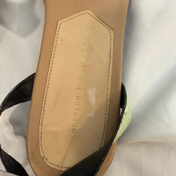 Loeffler Randall Gilda Flat Sandals White Band Mint Snake Ankle Strap Size 8.5 - Picture 8 of 10